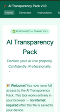 AI Transparency Pack V1.0 Declaration assistant for Students