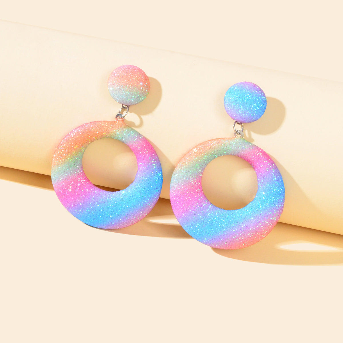 Y2k Style Jewellery Candy Color Round Circle Dangle Geometric Earrings for Women