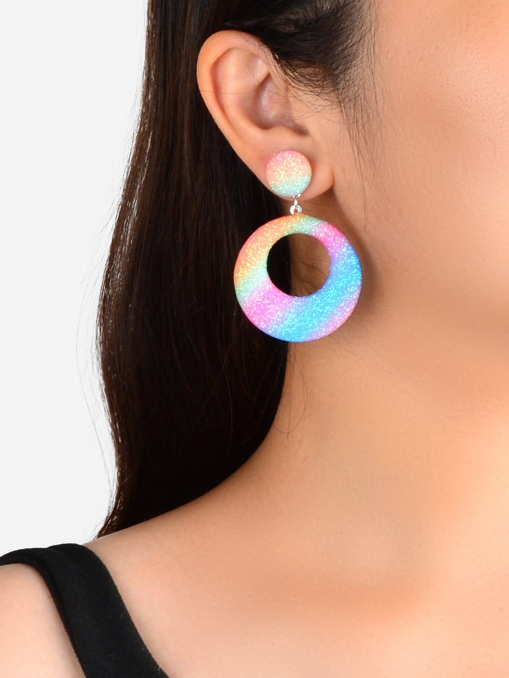 Y2k Style Jewellery Candy Color Round Circle Dangle Geometric Earrings for Women
