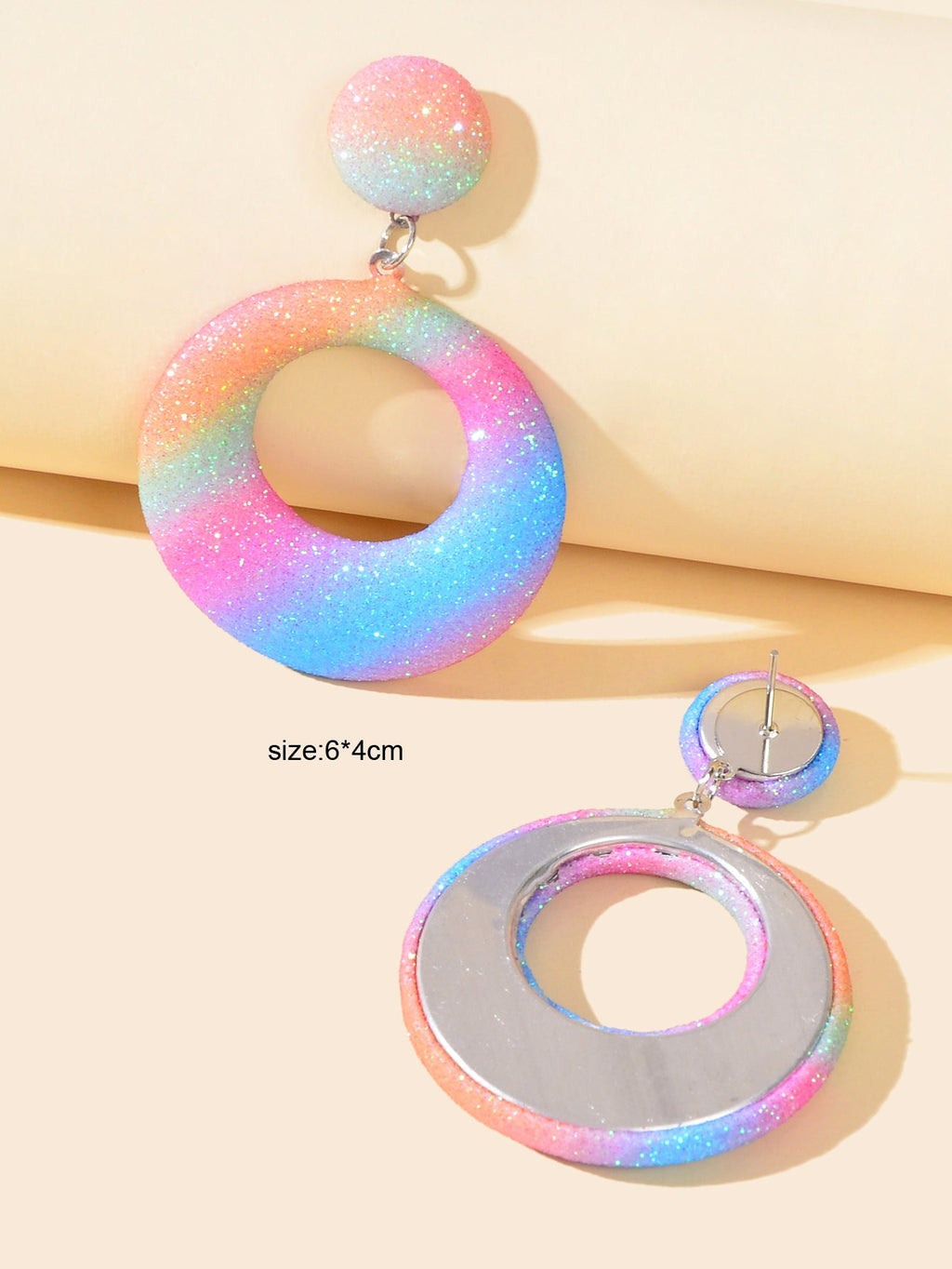 Y2k Style Jewellery Candy Color Round Circle Dangle Geometric Earrings for Women