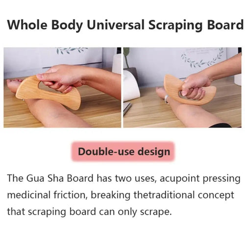 2pcs Wooden Gua Sha Scraping Massage Tool Beech Wood Natural