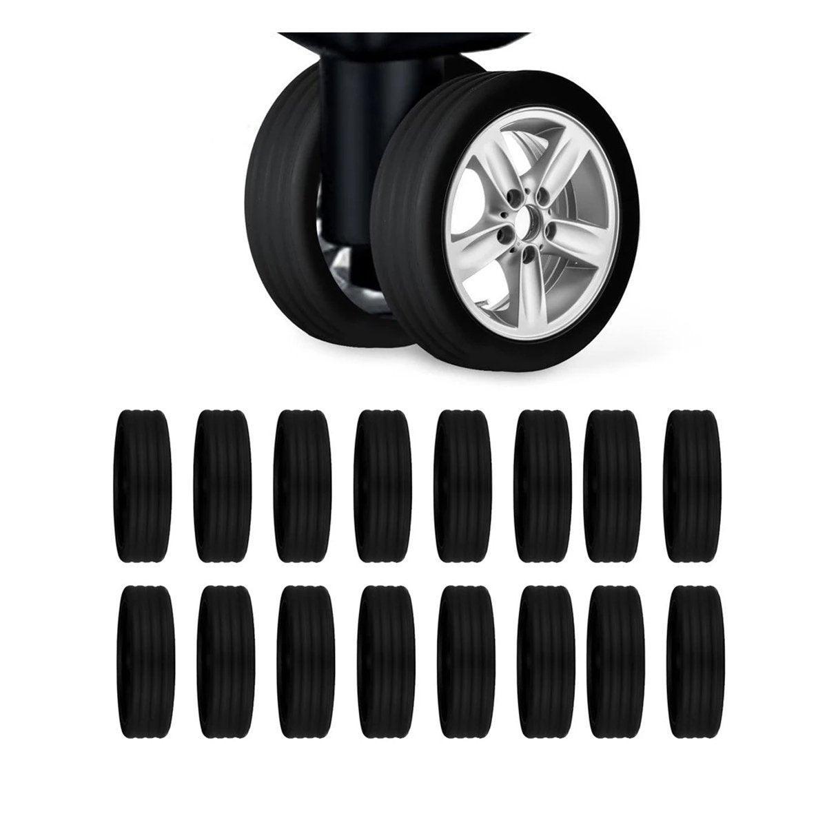 16PCS Silicone Luggage Wheels Cover Caster Shoes Wheel Protector for Luggage