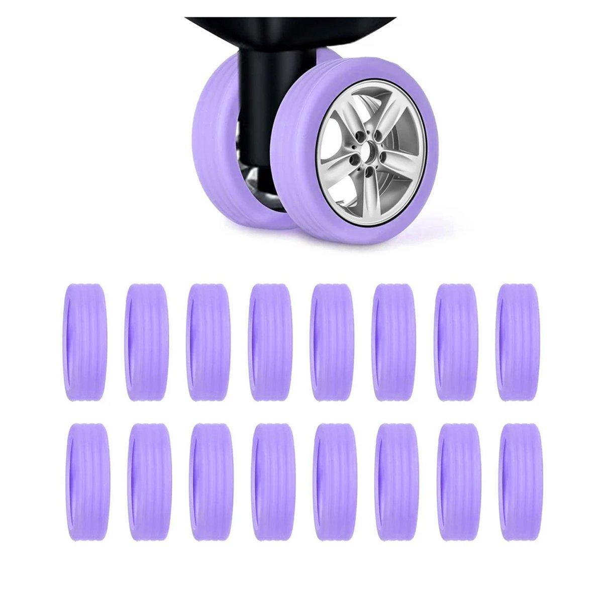 16PCS Silicone Luggage Wheels Cover Caster Shoes Wheel Protector for Luggage