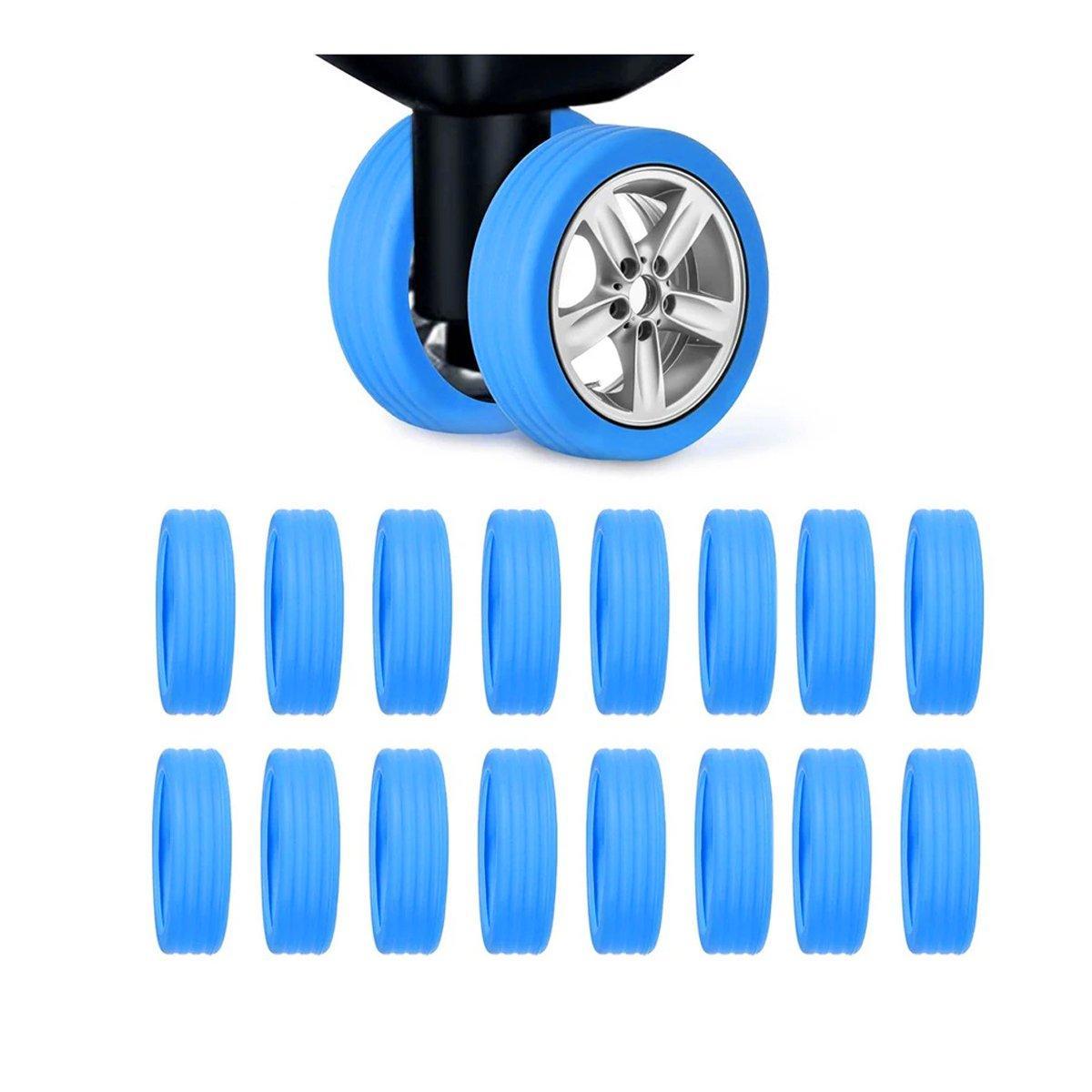 16PCS Silicone Luggage Wheels Cover Caster Shoes Wheel Protector for Luggage