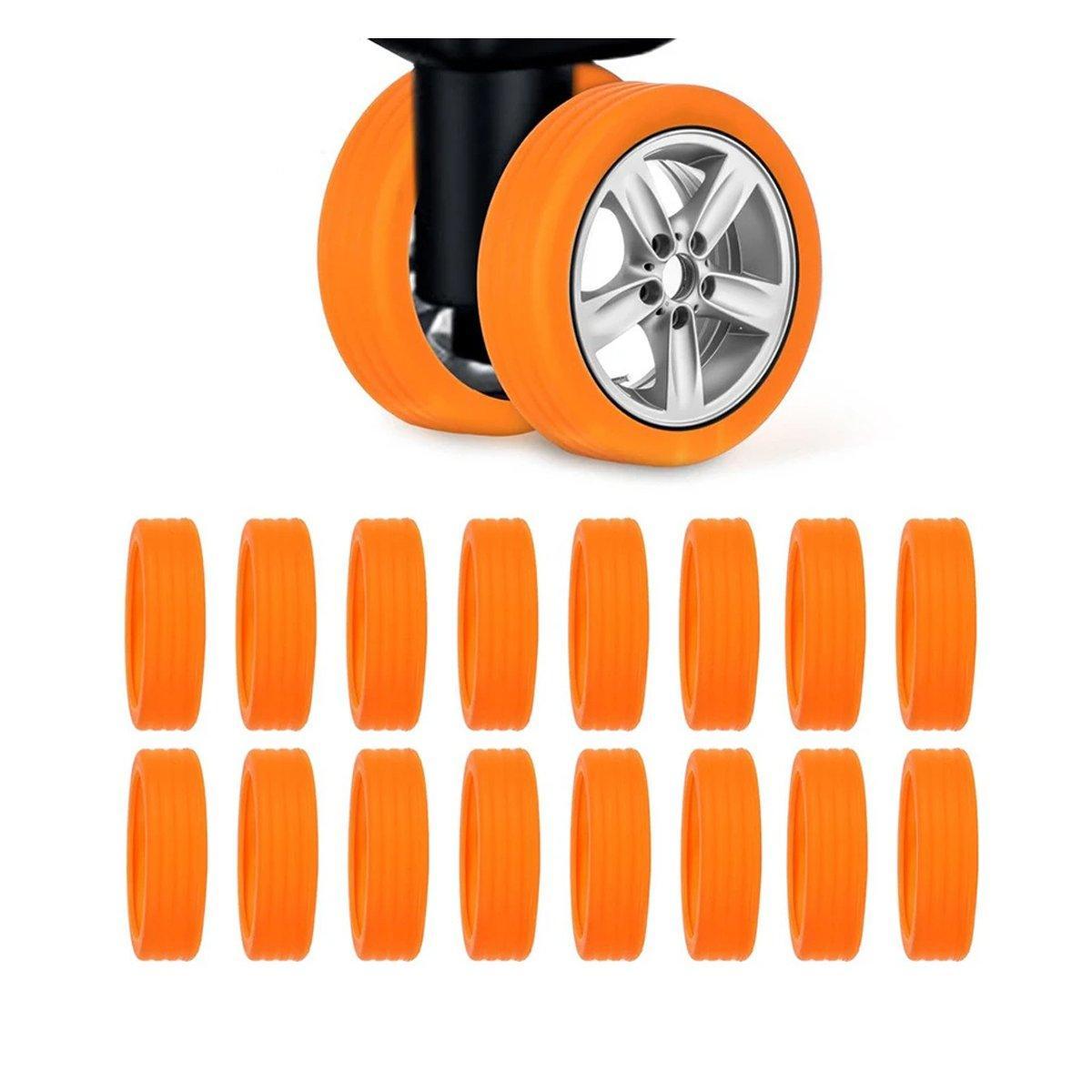 16PCS Silicone Luggage Wheels Cover Caster Shoes Wheel Protector for Luggage