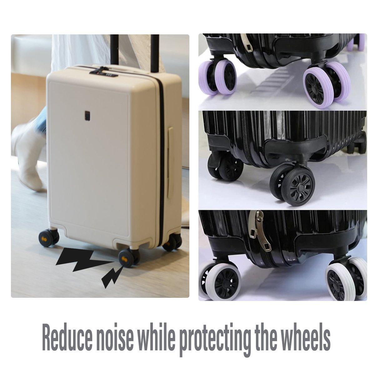 16PCS Silicone Luggage Wheels Cover Caster Shoes Wheel Protector for Luggage
